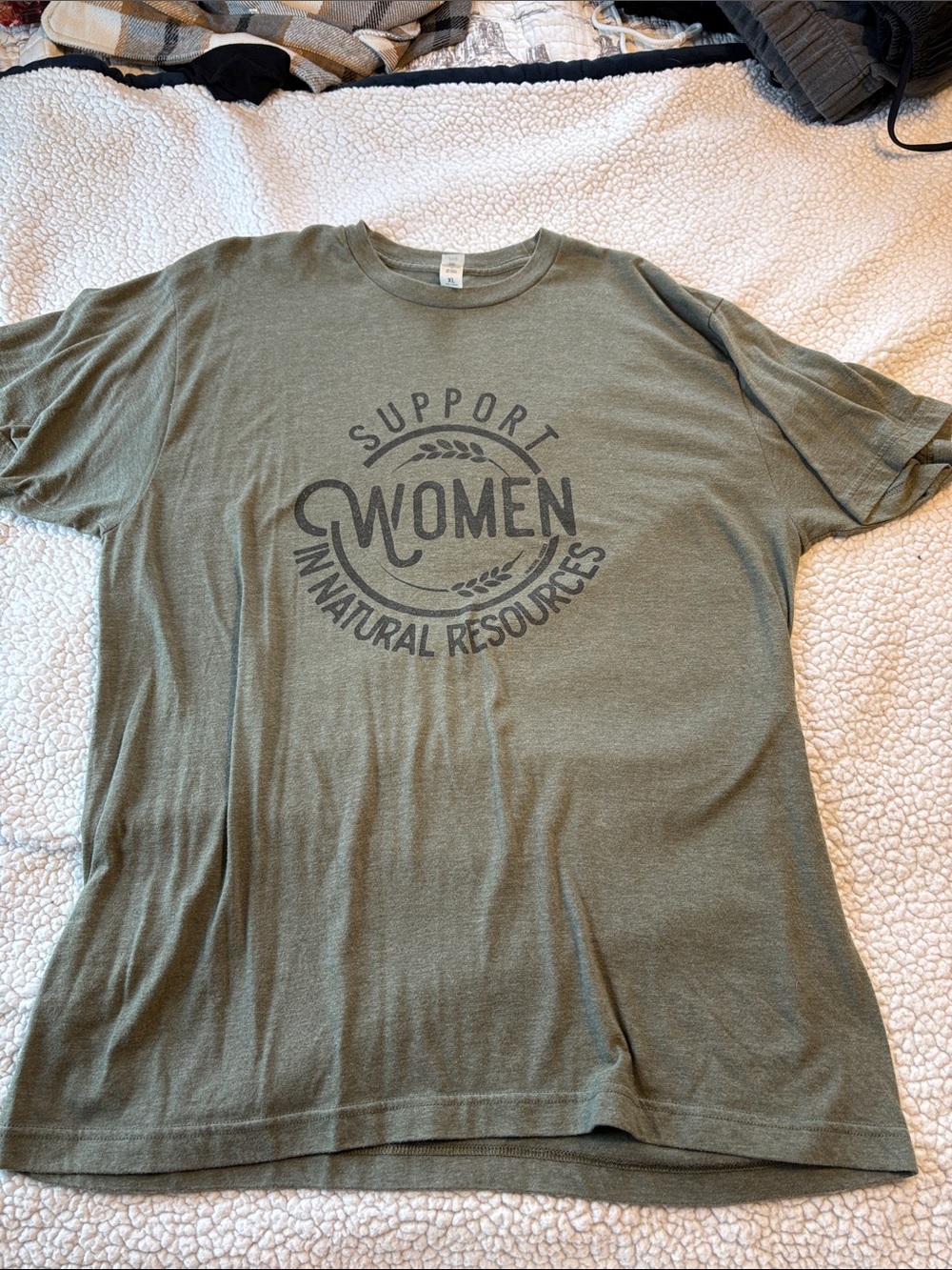 Support Women in Natural Resources Olive Green Graphic Tee